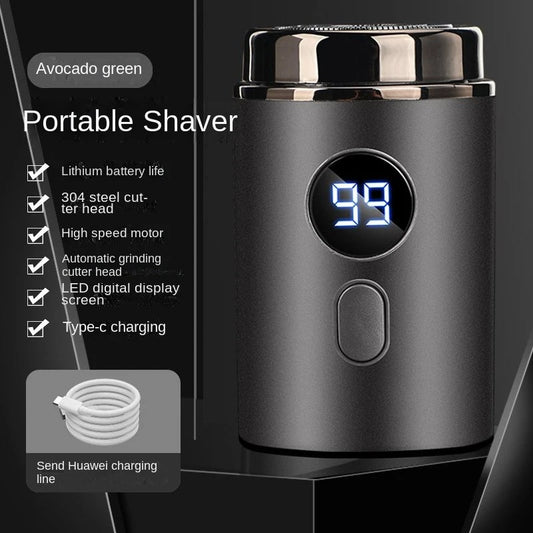 Compact Type-C Rechargeable Electric Shaver with Digital Display for Men - Ideal for Travel and Everyday Use