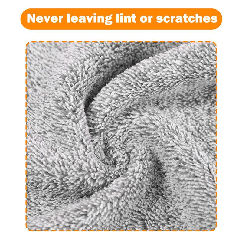 10 Counts Microfiber Cleaning Cloth, Ultra Absorbent Bamboo Charcoal Towels, Reusable Premium Cloths for Removing Kitchen Grime & Liquid, Car Washing with Quick Drying Feature