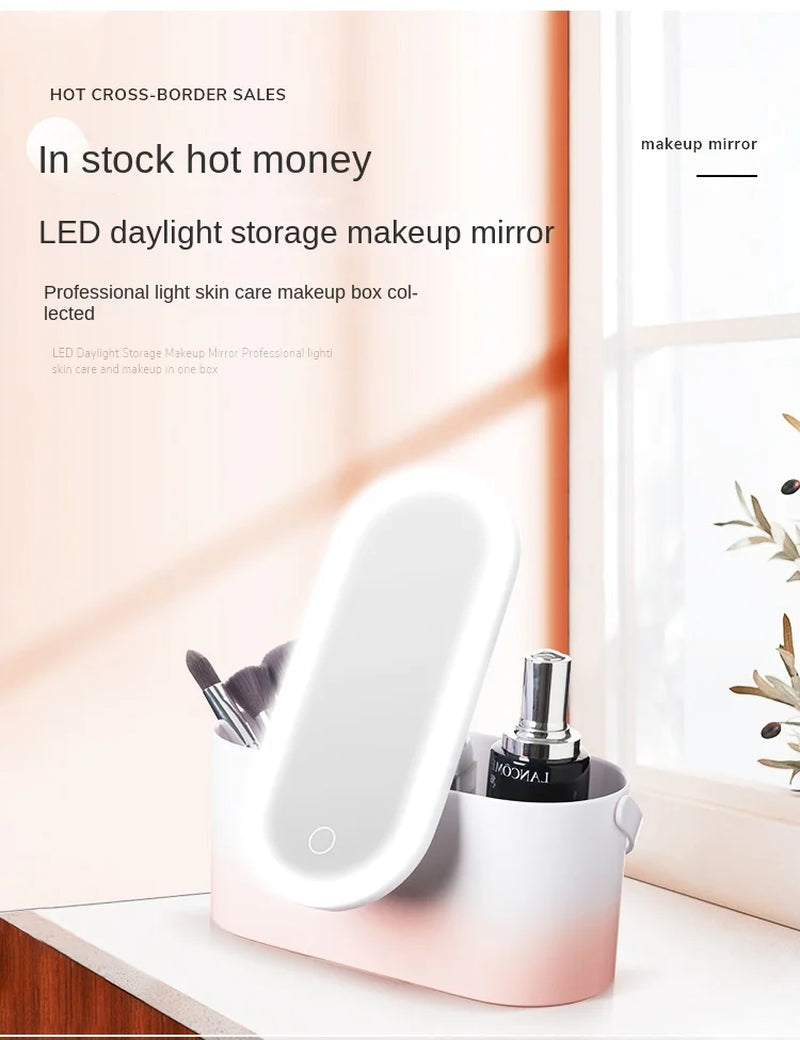 Illuminate Your Beauty Routine with Our Rechargeable LED Makeup Mirror – Portable, Folding, and Stylish!