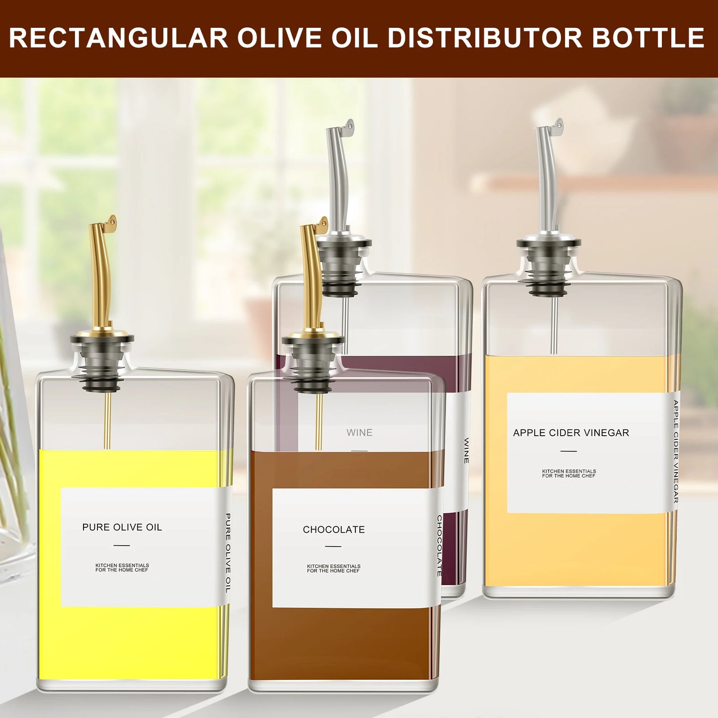 Elevate Your Cooking with Our 2-Piece 500ml Glass Olive Oil Dispenser Set – Complete with Labels and Precision Nozzle!