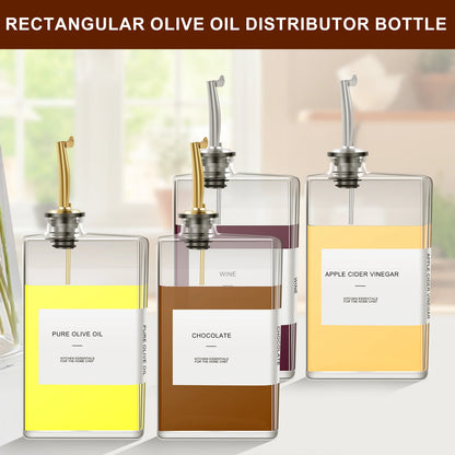 Elevate Your Cooking with Our 2-Piece 500ml Glass Olive Oil Dispenser Set – Complete with Labels and Precision Nozzle!