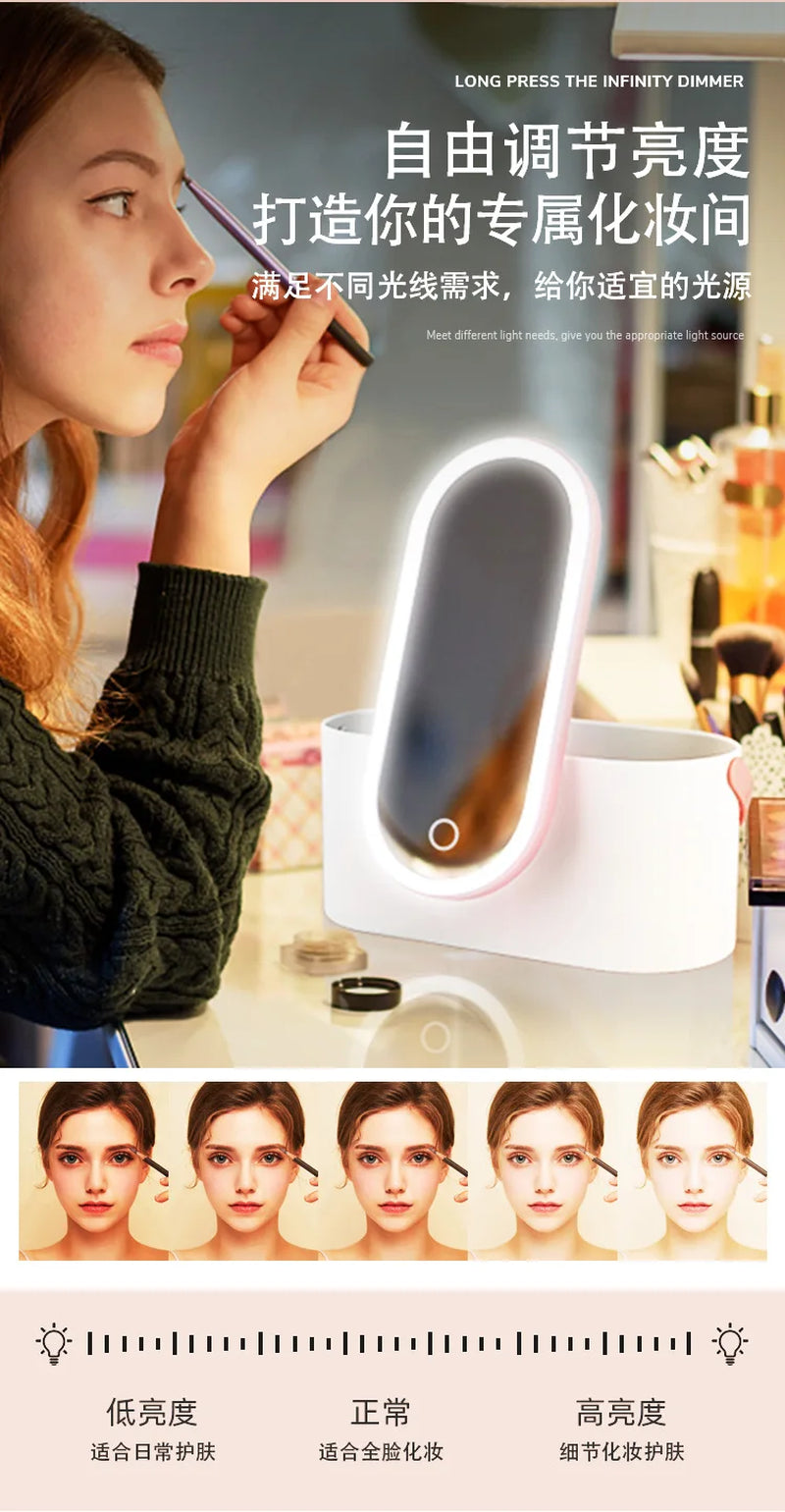 Illuminate Your Beauty Routine with Our Rechargeable LED Makeup Mirror – Portable, Folding, and Stylish!
