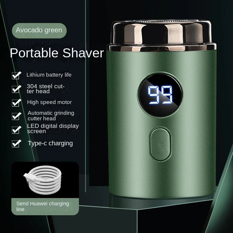 Compact Type-C Rechargeable Electric Shaver with Digital Display for Men - Ideal for Travel and Everyday Use