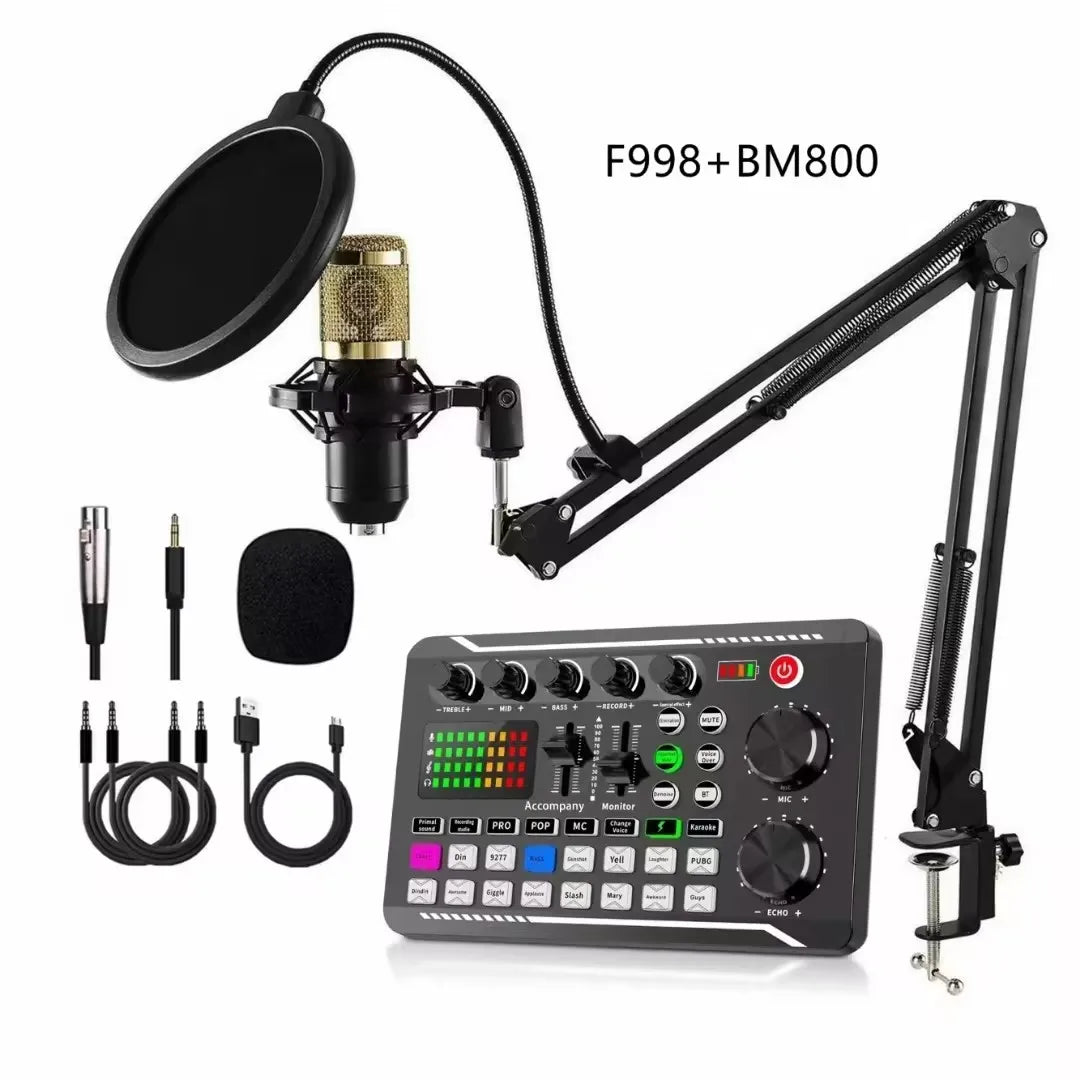 Professional Live Sound Card and DJ Mixer with Bluetooth Connectivity for Studio Recording and Streaming