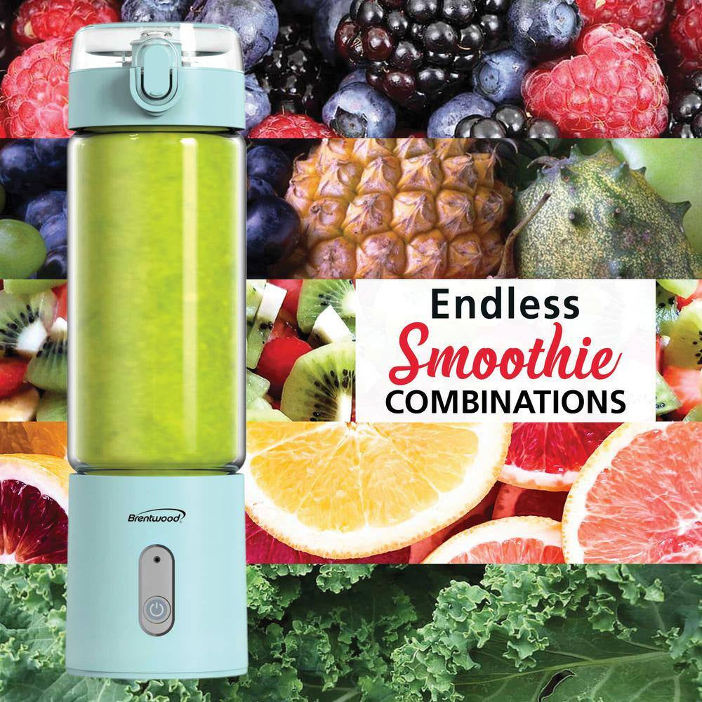 17 Oz. Single Speed Blue Portable Glass Blender