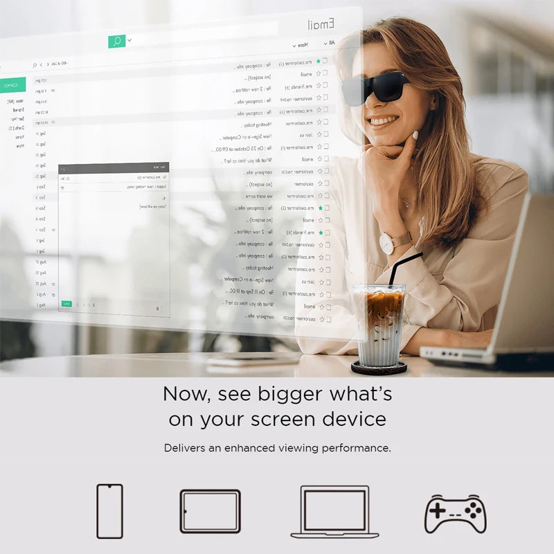 Experience Immersive Entertainment with TCL Rayneo NXTWEAR AIR Glasses - 140 Inch Micro-OLED Screen for 3D Full HD Private Cinema