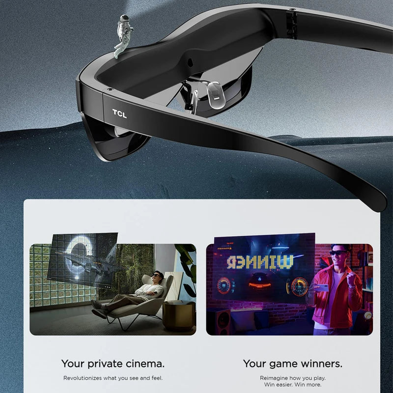 Experience Immersive Entertainment with TCL Rayneo NXTWEAR AIR Glasses - 140 Inch Micro-OLED Screen for 3D Full HD Private Cinema