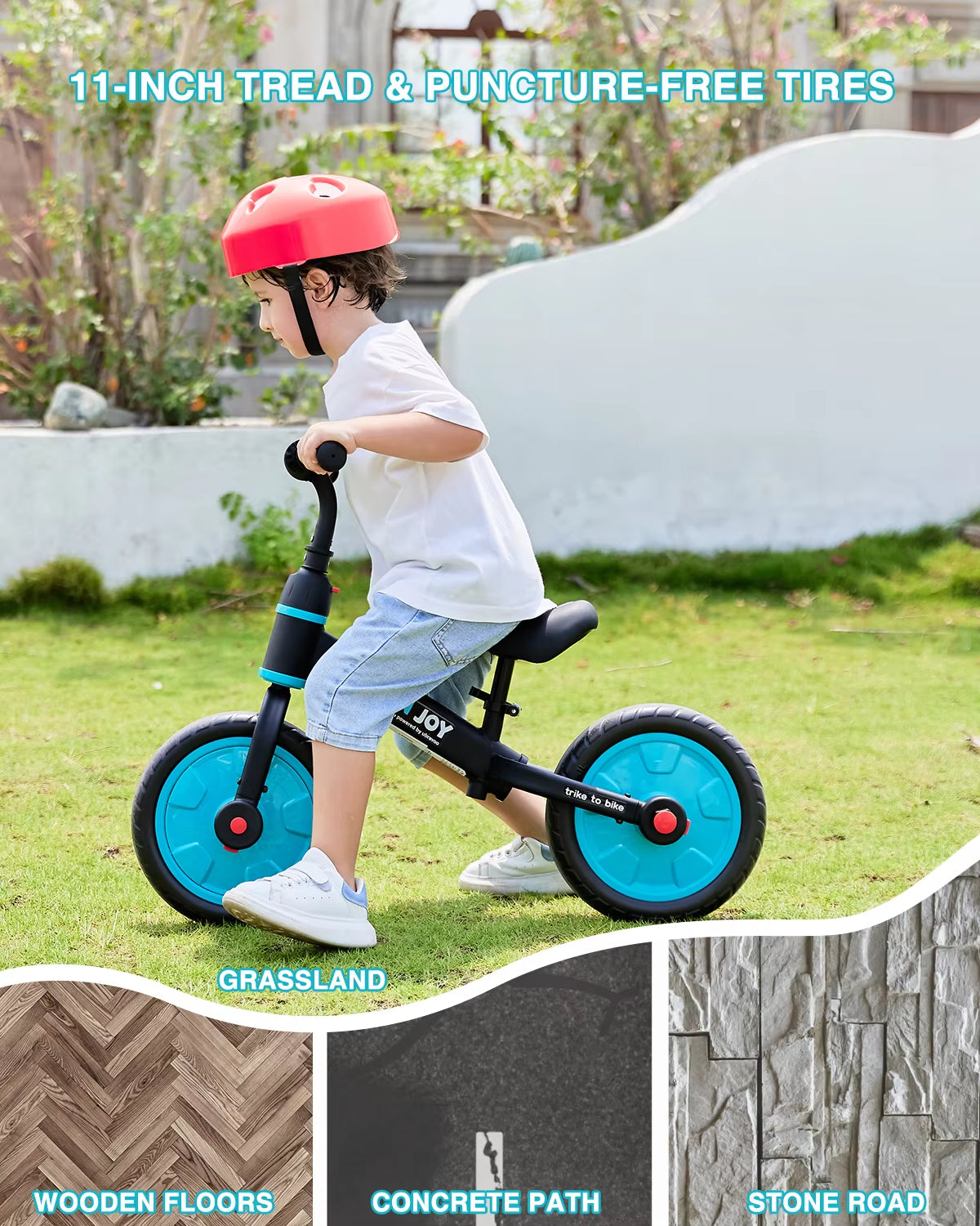 UBRAVOO Fit 'N Joy 4-in-1 Beginner Balance Bike for Toddlers Aged 2-4 - Versatile Training Bicycle with Pedals and Training Wheels for Boys and Girls