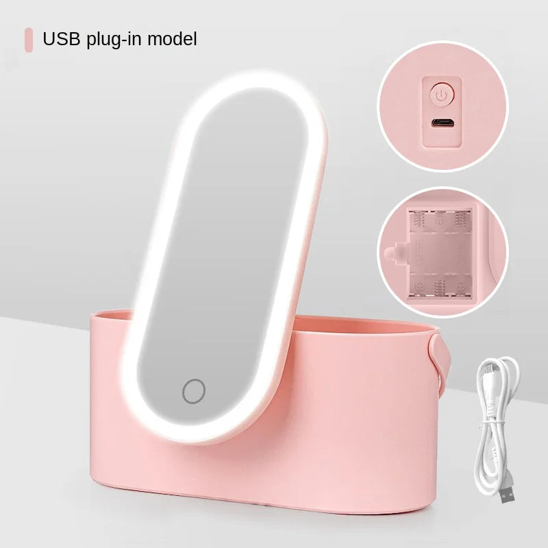Illuminate Your Beauty Routine with Our Rechargeable LED Makeup Mirror – Portable, Folding, and Stylish!