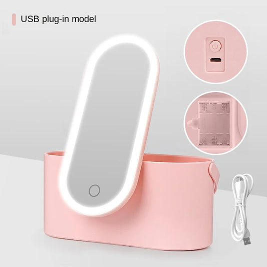 Illuminate Your Beauty Routine with Our Rechargeable LED Makeup Mirror – Portable, Folding, and Stylish!