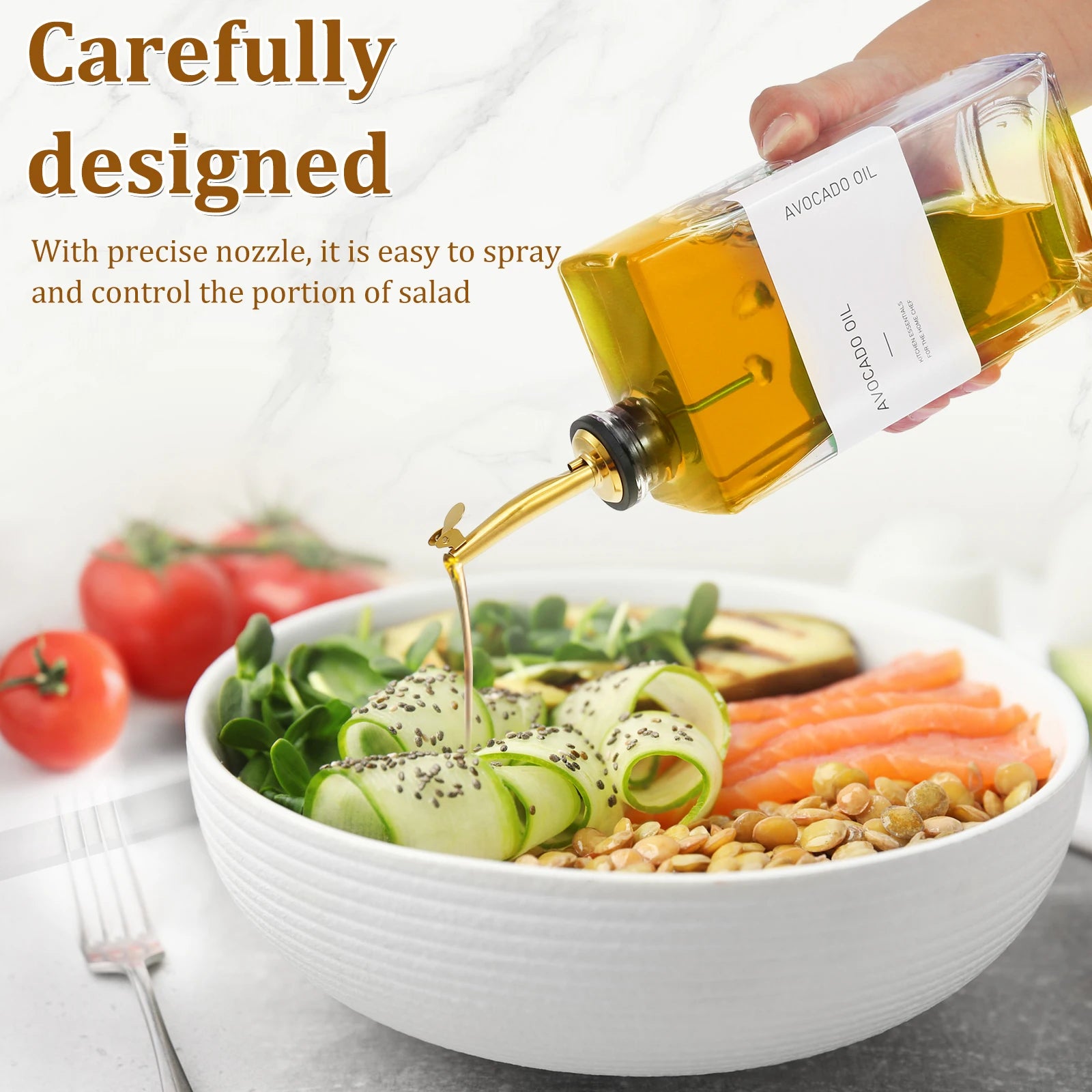 Elevate Your Cooking with Our 2-Piece 500ml Glass Olive Oil Dispenser Set – Complete with Labels and Precision Nozzle!