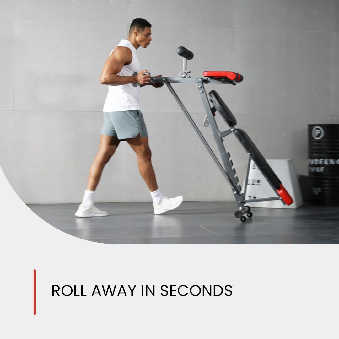 Ultimate Multi-Functional FID Weight Bench for Comprehensive Body Workouts – Hyper Back Extension, Roman Chair, Adjustable Ab Sit-Up, Incline/Decline, and Flat Bench