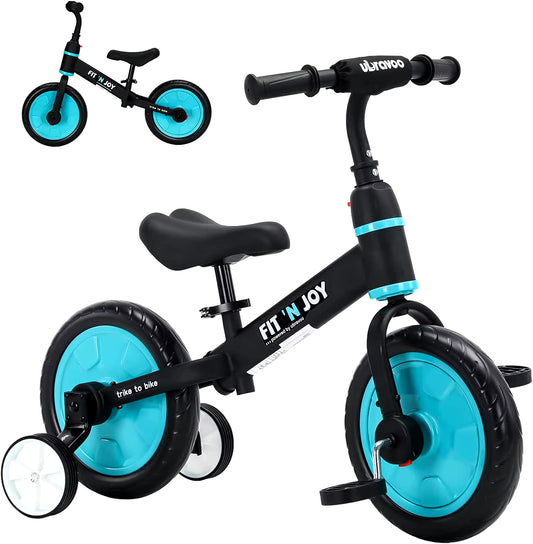 UBRAVOO Fit 'N Joy 4-in-1 Beginner Balance Bike for Toddlers Aged 2-4 - Versatile Training Bicycle with Pedals and Training Wheels for Boys and Girls